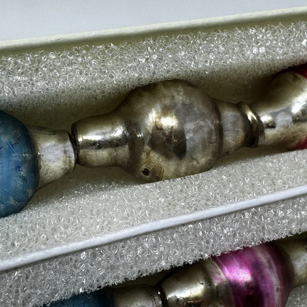 Vintage Glass Bead Garland Jewel Tones Orig Box Bethany Lowe 2 Boxes Lot Mercury
